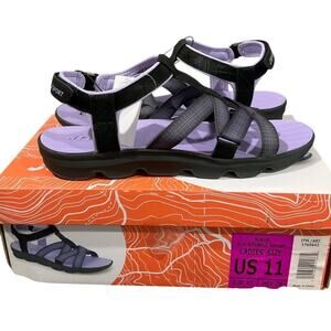 Jsport by Jambo Women's Strap Sandal Black Purple Size 11 NEW NIB